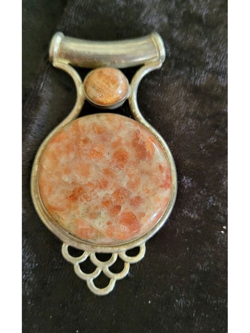 VTG 92.5 Statement Pendant w/ Natural Sunstone Cabochon